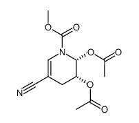 (2R,3S)-2,3-Diacetoxy-5-cyano-3,4-dihydro-2H-pyridine-1-carboxylic acid methyl ester结构式