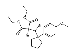 2-Bromo-2-{bromo-[1-(4-methoxy-phenyl)-cyclopentyl]-methyl}-malonic acid diethyl ester结构式