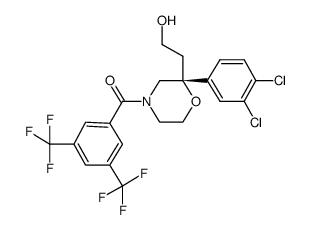 2-{(2R)-2-(3,4-dichlorophenyl)-4-[3,5-bis(trifluoromethyl)benzoyl]morpholin-2-yl}ethanol Structure