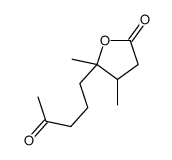 4,5-dimethyl-5-(4-oxopentyl)oxolan-2-one结构式