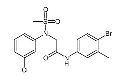 N-(4-bromo-3-methylphenyl)-2-(3-chloro-N-methylsulfonylanilino)acetamide结构式