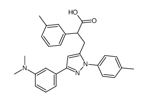 3-[5-(3-Dimethylamino-phenyl)-2-p-tolyl-2H-pyrazol-3-yl]-2-m-tolyl-propionic acid Structure