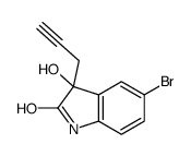 5-bromo-3-hydroxy-3-prop-2-ynyl-1H-indol-2-one结构式