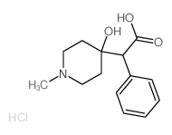 4-Piperidineaceticacid, 4-hydroxy-1-methyl-a-phenyl-, hydrochloride (1:1)结构式