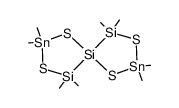 2,2,4,4,7,7,9,9-octamethyl-1,3,6,8-tetrathia-4,5,9-trisila-2,7-distannaspiro[4.4]nonane结构式