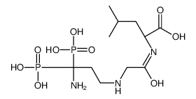 (2S)-2-[[2-[(3-amino-3,3-diphosphonopropyl)amino]acetyl]amino]-4-methylpentanoic acid Structure