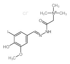 [[(Z)-(3-iodo-5-methoxy-4-oxo-1-cyclohexa-2,5-dienylidene)methyl]amino]carbamoylmethyl-trimethyl-azanium Structure