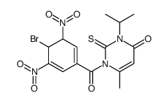 1-(4-bromo-3,5-dinitro-cyclohexa-1,5-diene-1-carbonyl)-6-methyl-3-propan-2-yl-2-sulfanylidene-pyrimidin-4-one Structure