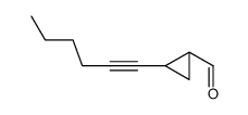 Cyclopropanecarboxaldehyde, 2-(1-hexynyl)- (9CI)结构式