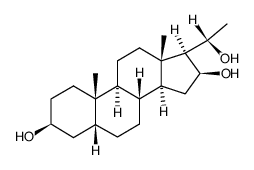 (20S)-5β-pregnanetriol-(3β.16β.20)结构式
