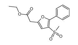 Ethyl 4-methylsulphonyl-5-phenylfuran-2-acetate Structure