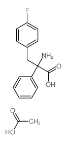 acetic acid; 2-amino-3-(4-fluorophenyl)-2-phenyl-propanoic acid structure
