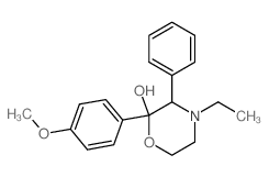 4-ethyl-2-(4-methoxyphenyl)-3-phenyl-morpholin-2-ol结构式