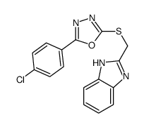 2-(1H-benzimidazol-2-ylmethylsulfanyl)-5-(4-chlorophenyl)-1,3,4-oxadiazole结构式