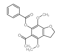 (5-acetyl-4,7-dimethoxy-2,3-dihydrobenzofuran-6-yl) benzoate结构式