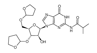 N2-isobutyryl-3'-O,5'-O-bis(tetrahydrofuranyl)-9β-D-arabinofuranosylguanine结构式