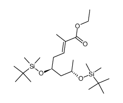 (E)-(5S,7S)-5,7-Bis-(tert-butyl-dimethyl-silanyloxy)-2-methyl-oct-2-enoic acid ethyl ester Structure