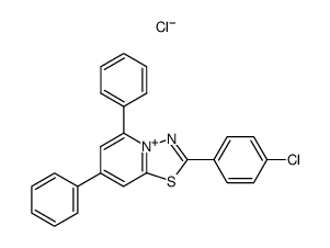 2-(4-chlorophenyl)-5,7-diphenyl-[1,3,4]thiadiazolo[3,2-a]pyridin-4-ium chloride结构式