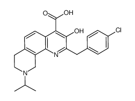 2-(4-Chloro-benzyl)-3-hydroxy-9-isopropyl-7,8,9,10-tetrahydro-[1,9]phenanthroline-4-carboxylic acid结构式