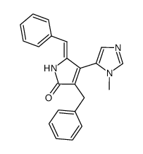 (Z)-3-benzyl-5-benzylidene-4-(1-methyl-1H-imidazol-5-yl)-1,5-dihydro-2H-pyrrol-2-one Structure