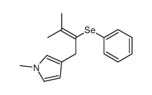 1-methyl-3-(3-methyl-2-phenylselanylbut-2-enyl)pyrrole结构式