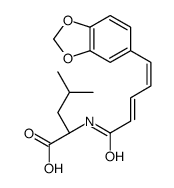 (2S)-2-[[(2E,4E)-5-(1,3-benzodioxol-5-yl)penta-2,4-dienoyl]amino]-4-methylpentanoic acid Structure