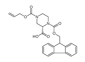1,2,4-Piperazinetricarboxylic acid, 1-(9H-fluoren-9-ylmethyl) 4-(2-propen-1-yl) ester, (2S) Structure
