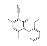 1-(2-ethylphenyl)-4,6-dimethyl-2-oxopyridine-3-carbonitrile结构式