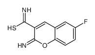 6-fluoro-2-iminochromene-3-carbothioamide Structure