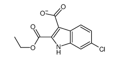 6-chloro-2-ethoxycarbonyl-1H-indole-3-carboxylate结构式