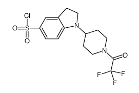 1-[1-(2,2,2-trifluoroacetyl)piperidin-4-yl]-2,3-dihydroindole-5-sulfonyl chloride Structure