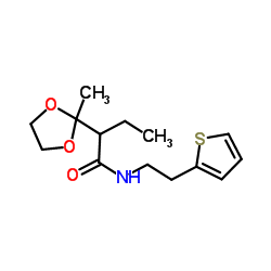 2-(2-Methyl-1,3-dioxolan-2-yl)-N-[2-(2-thienyl)ethyl]butanamide结构式