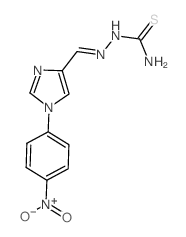 [[1-(4-nitrophenyl)imidazol-4-yl]methylideneamino]thiourea structure