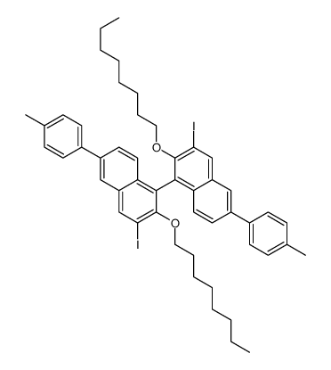 (S)-3,3-二碘-2,2-双(辛基氧基)-6,6-二对甲苯-1,1-联萘结构式