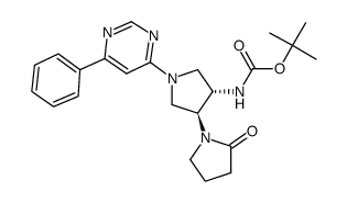 tert-butyl (3S,4S)-4-(2-Oxopyrrolidin-1-yl)-1-(6-phenylpyrimidin-4-yl)pyrrolidin-3-ylcarbamate结构式