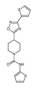 4-(3-thiophen-2-yl[1,2,4]oxadiazol-5-yl)piperidine-1-carboxylic acid thiophen-2-ylamide Structure