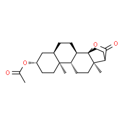 3β-Acetyloxy-14β-hydroxy-5β-androstane-17β-carboxylic acid γ-lactone structure