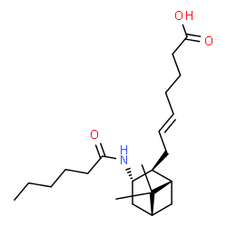 (5Z)-7-[(1S,5R)-6,6-Dimethyl-3β-[(1-oxohexyl)amino]bicyclo[3.1.1]heptan-2α-yl]-5-heptenoic acid结构式