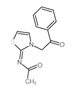 Acetamide,N-[3-(2-oxo-2-phenylethyl)-2(3H)-thiazolylidene]- Structure