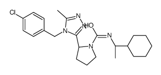 (2R)-2-[4-[(4-chlorophenyl)methyl]-5-methyl-1,2,4-triazol-3-yl]-N-[(1S)-1-cyclohexylethyl]pyrrolidine-1-carboxamide Structure