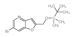 6-溴-2-((叔丁基二甲基甲硅烷基氧基)甲基)-呋喃并[3,2-b]吡啶结构式