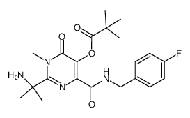 2,2-dimethyl-propionic acid 2-(1-amino-1-methyl-ethyl)-4-(4-fluorobenzylcarbamoyl)-1-methyl-6-oxo-1,6-dihydropyrimidin-5-yl ester结构式