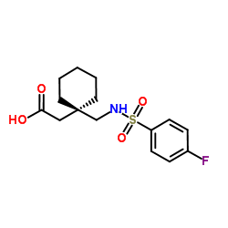 [1-({[(4-Fluorophenyl)sulfonyl]amino}methyl)cyclohexyl]acetic acid structure