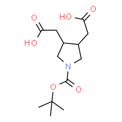 2,2'-(1-(tert-butoxycarbonyl)pyrrolidine-3,4-diyl)diacetic acid结构式