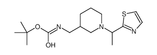 [1-(1-Thiazol-2-yl-ethyl)-piperidin-3-ylmethyl]-carbamic acid tert-butyl ester结构式