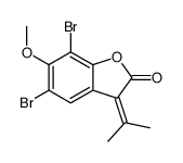 5,7-dibromo-6-methoxy-3-propan-2-ylidene-1-benzofuran-2-one结构式