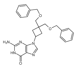 9-[3,3-bis(benzyloxymethyl)cyclobut-1-yl]guanine结构式