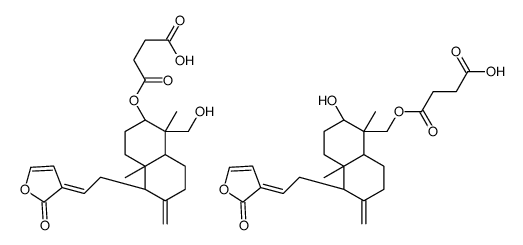 4-[[(1R,2R,4aS,5R,8aS)-2-hydroxy-1,4a-dimethyl-6-methylidene-5-[(2E)-2-(2-oxofuran-3-ylidene)ethyl]-3,4,5,7,8,8a-hexahydro-2H-naphthalen-1-yl]methoxy]-4-oxobutanoic acid,4-[[(1R,2R,4aS,5R,8aS)-1-(hydroxymethyl)-1,4a-dimethyl-6-methylidene-5-[(2E)-2-(2-oxo结构式
