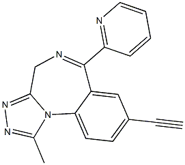 8-Ethynyl-1-methyl-6-(pyridin-2-yl)-4H-benzo[f][1,2,4]triazolo[4,3-a][1,4]diazepine structure