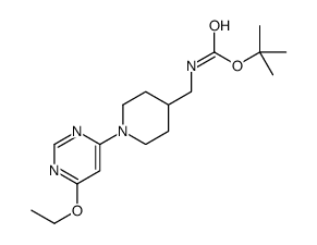 tert-Butyl ((1-(6-ethoxypyrimidin-4-yl)piperidin-4-yl)methyl)carbamate Structure